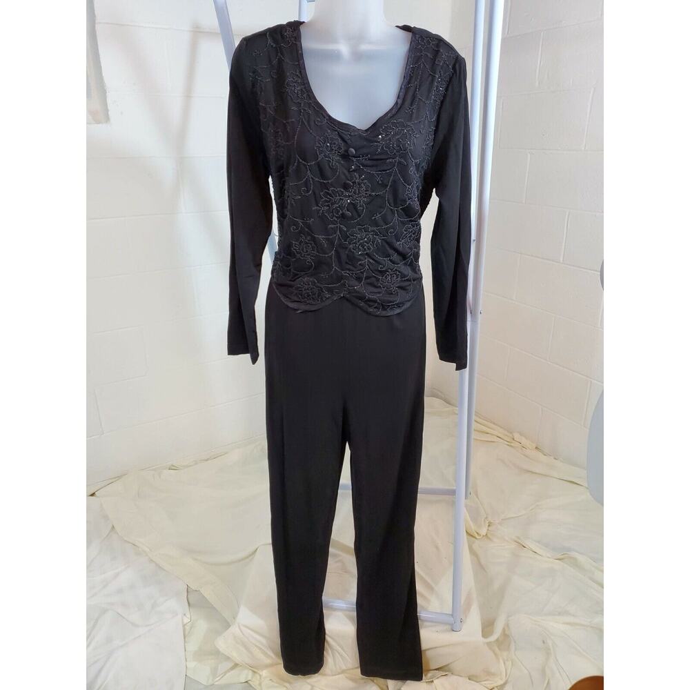 Vintage 80sPiccalino Petites Glam Beaded Disco Bodysuit Jumpsuit Romper Size 12P
